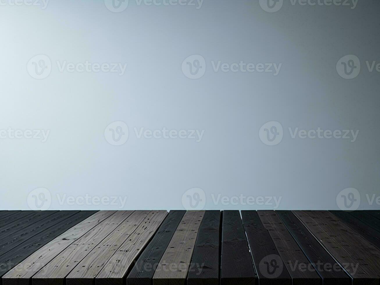 Wooden table and blur tropical white background, product display montage. High quality photo 8k FHD AI generated