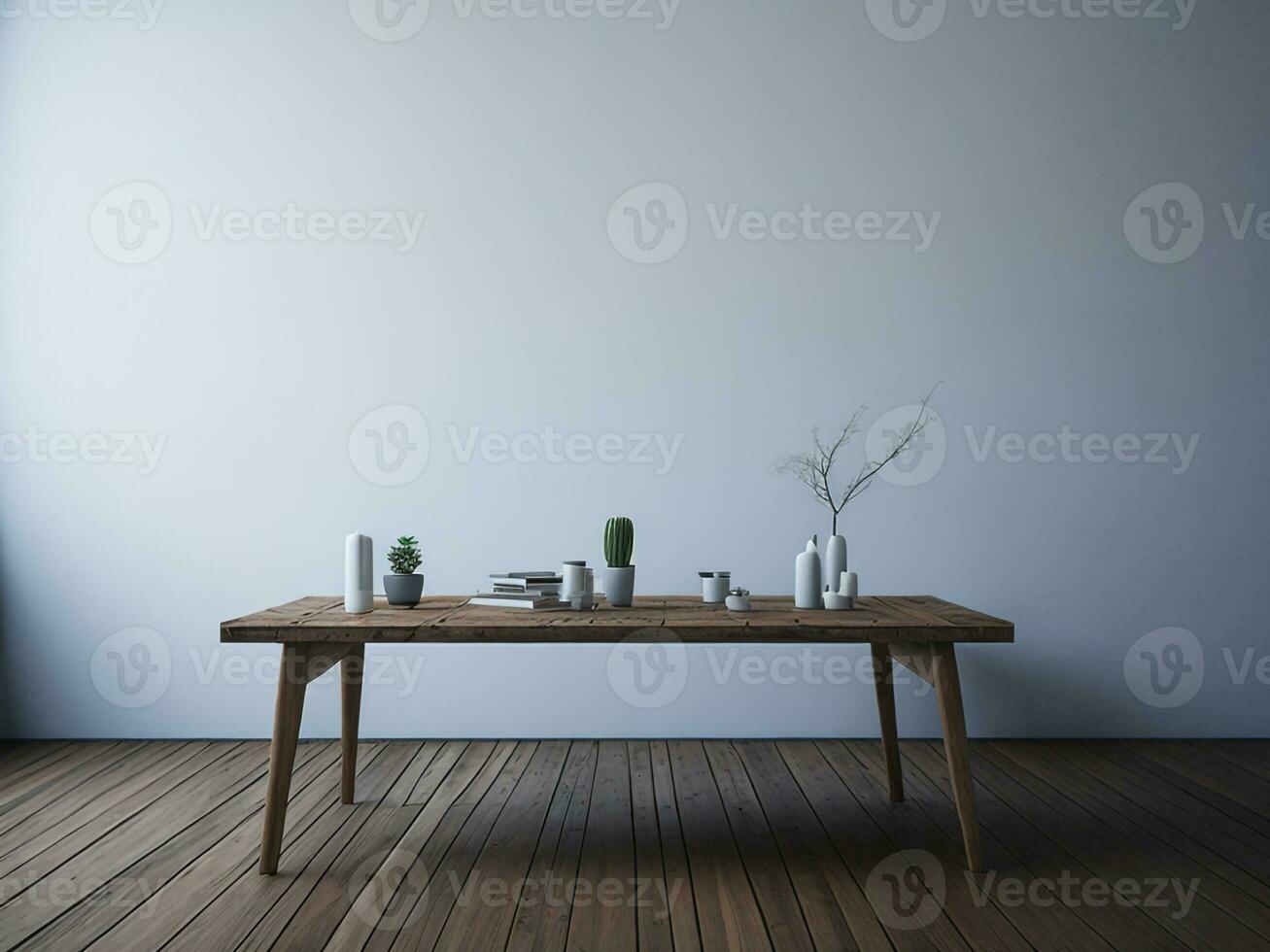 Wooden table and blur tropical white background, product display montage. High quality photo 8k FHD AI generated