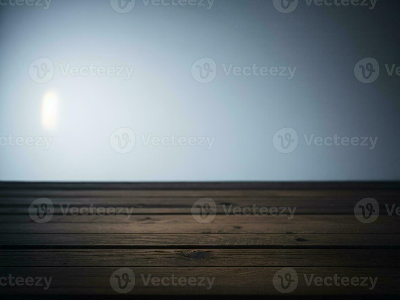 Wooden table and blur tropical white background, product display montage. High quality photo 8k FHD AI generated