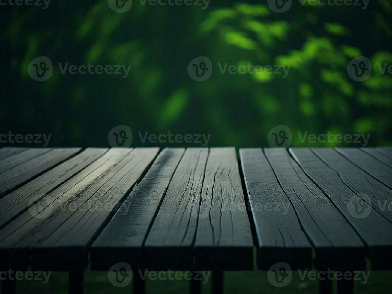 Wooden table and blur tropical white background, product display montage. High quality photo 8k FHD AI generated