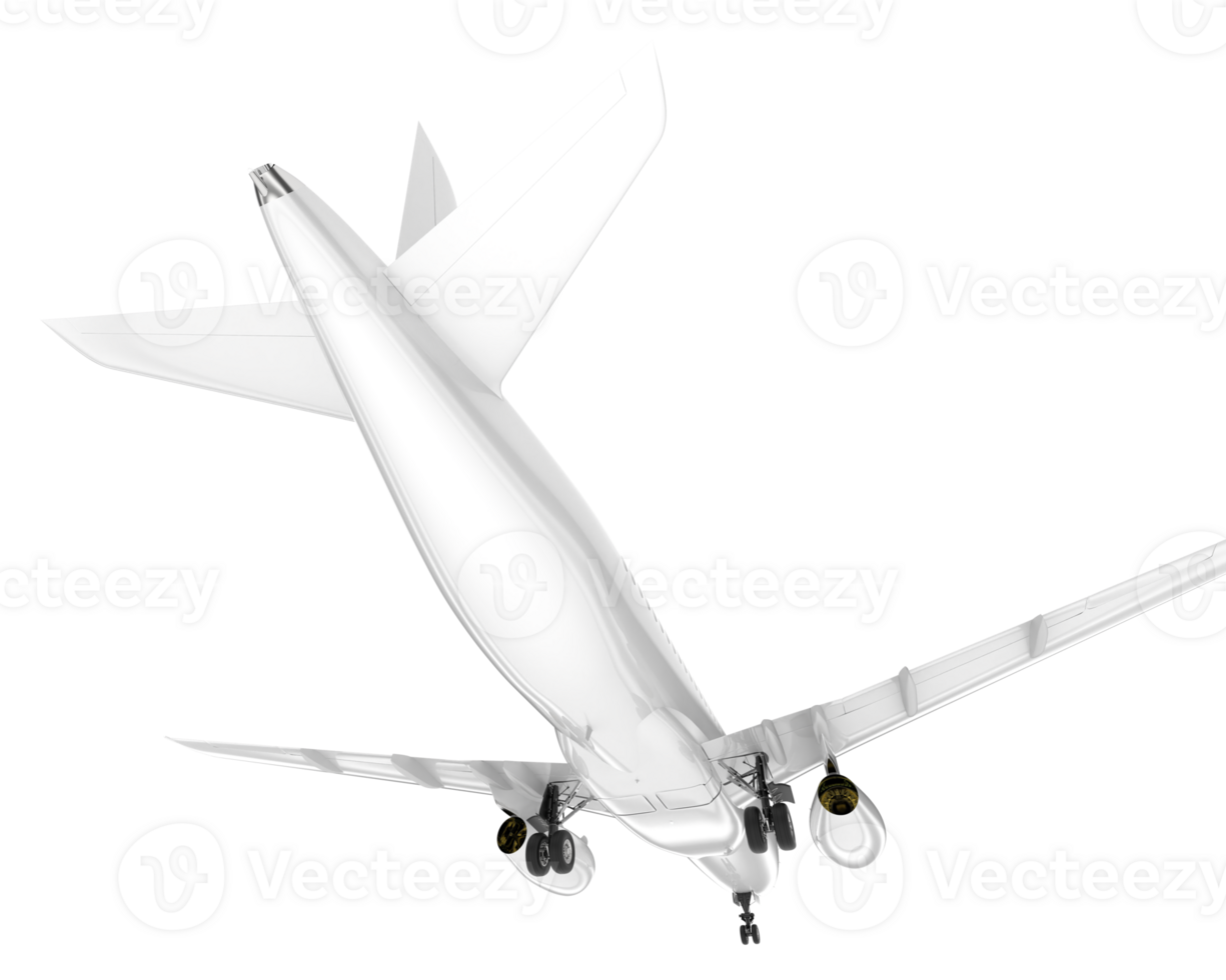 White aircraft isolated on transparent background. 3d rendering - illustration png