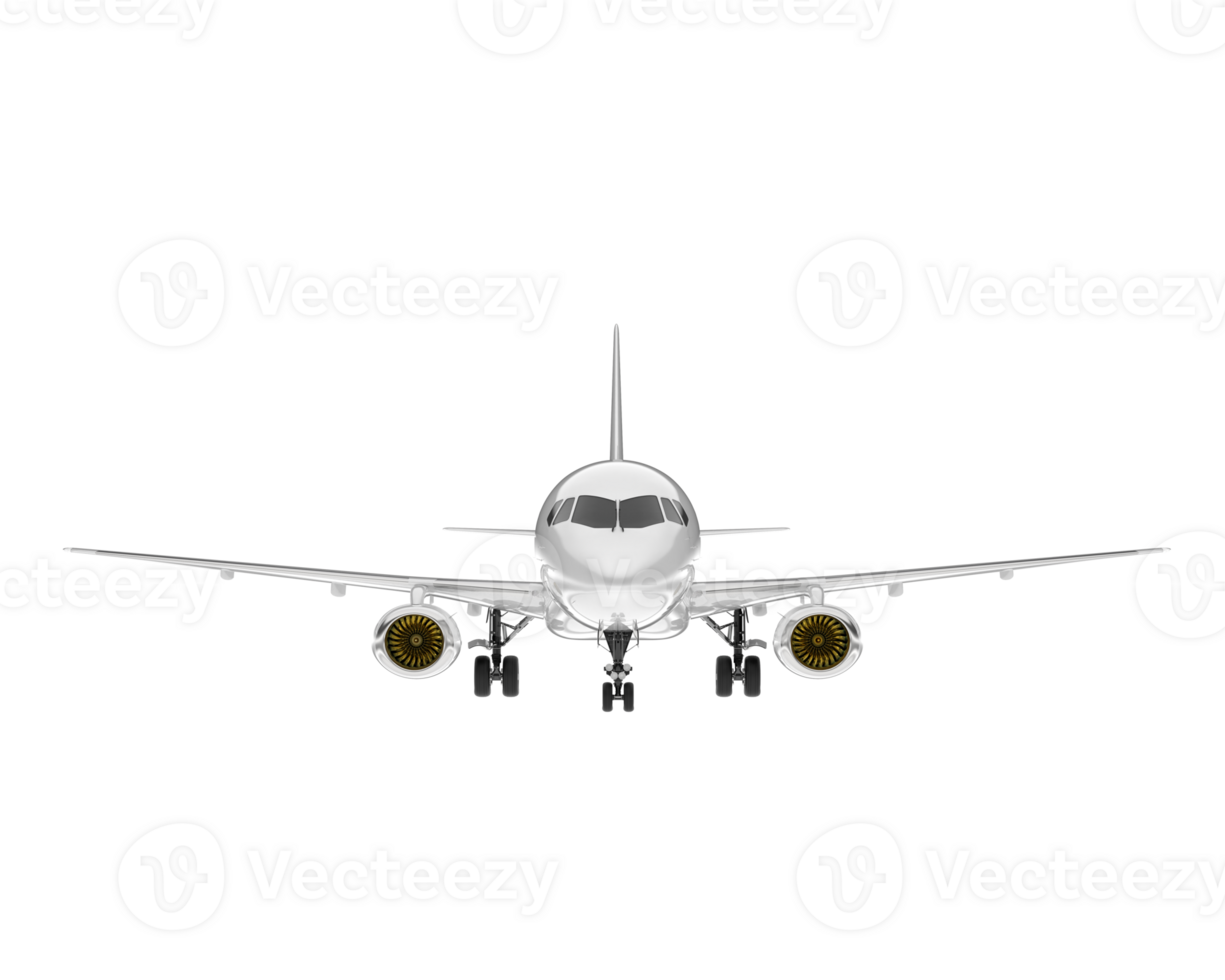 White aircraft isolated on transparent background. 3d rendering - illustration png