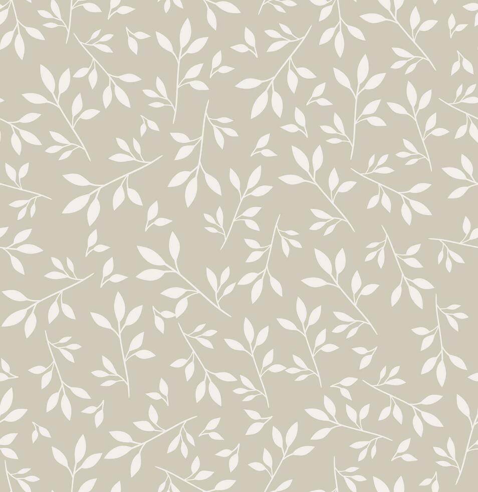 Vector pattern illustration of randomly scattered delicate leaves. Editable artwork for fabrics, backgrounds, wallpaper and wrapping paper.