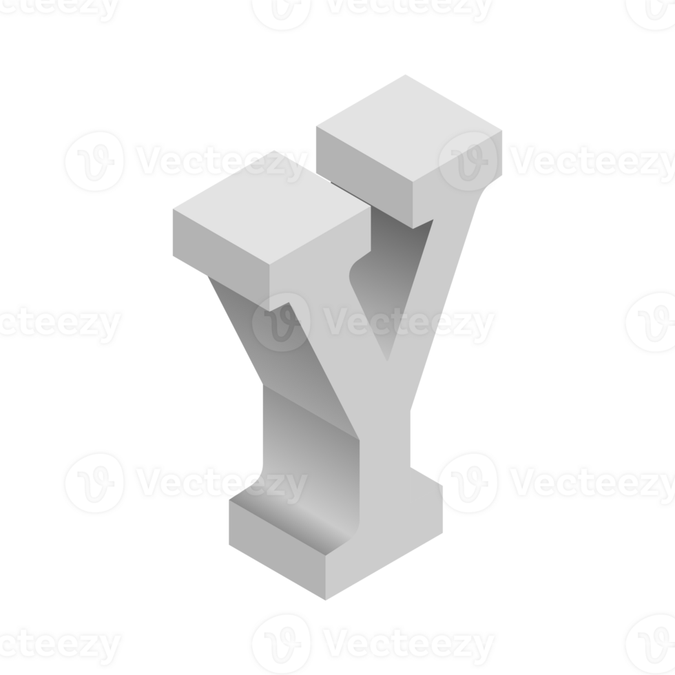 Letter Y 3d Isometric Logo Icon png with transparent background