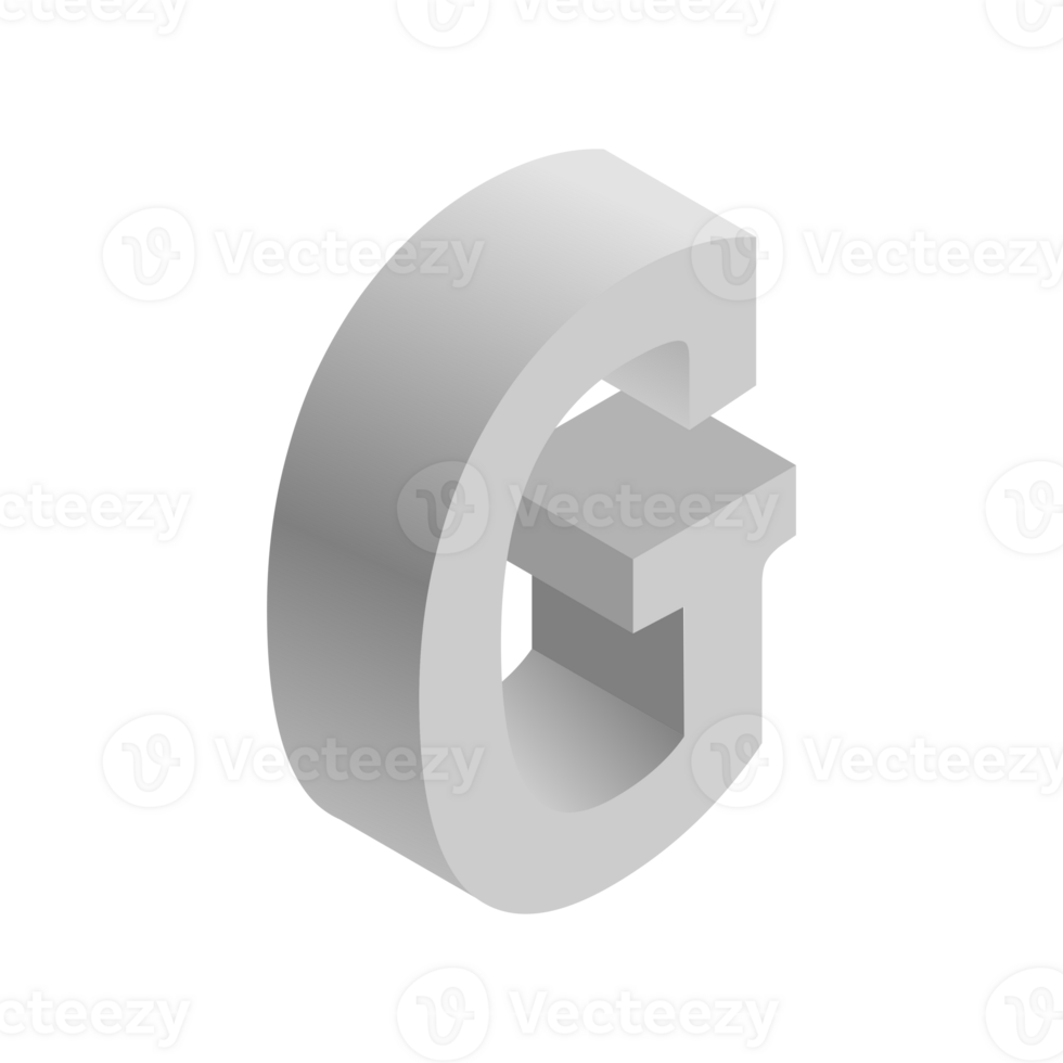 Letter G 3d Isometric Logo Icon png with transparent background