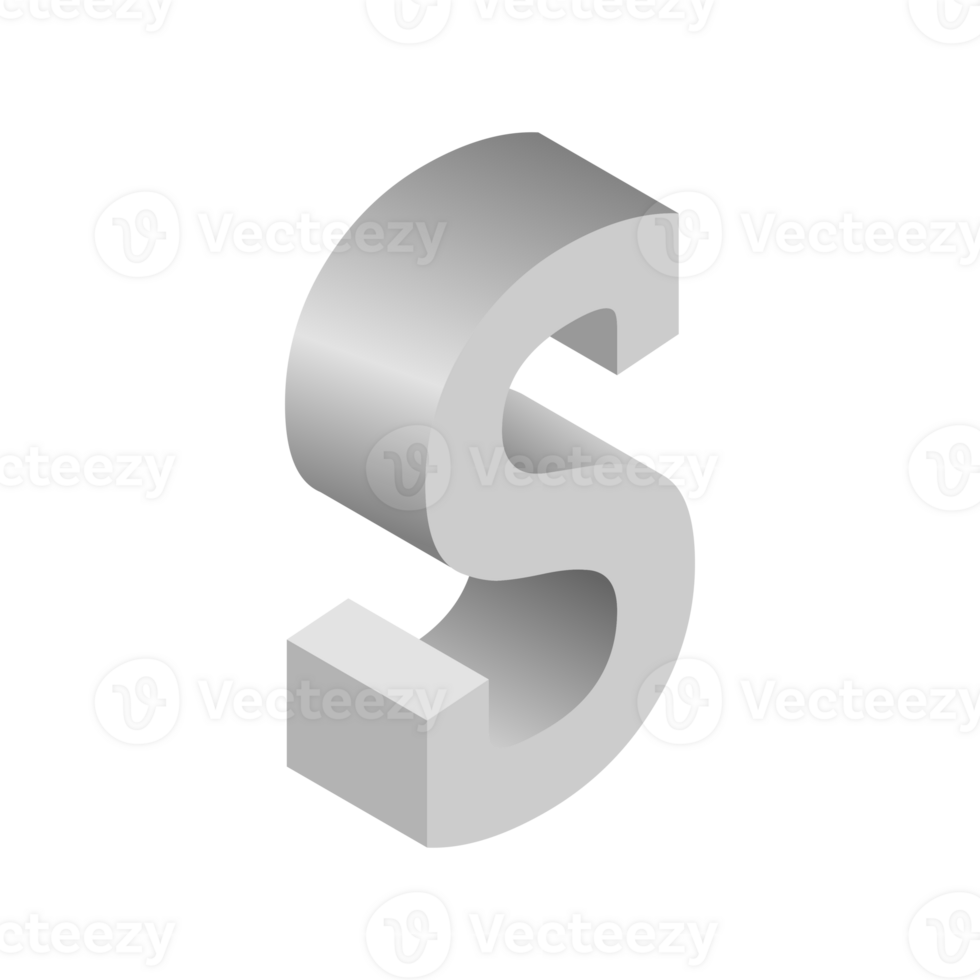 Letter S 3d Isometric Logo Icon png with transparent background