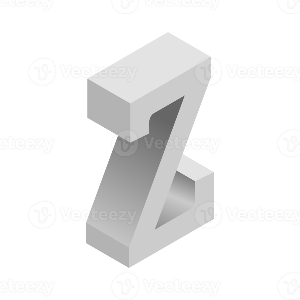 Letter Z 3d Isometric Logo Icon png with transparent background