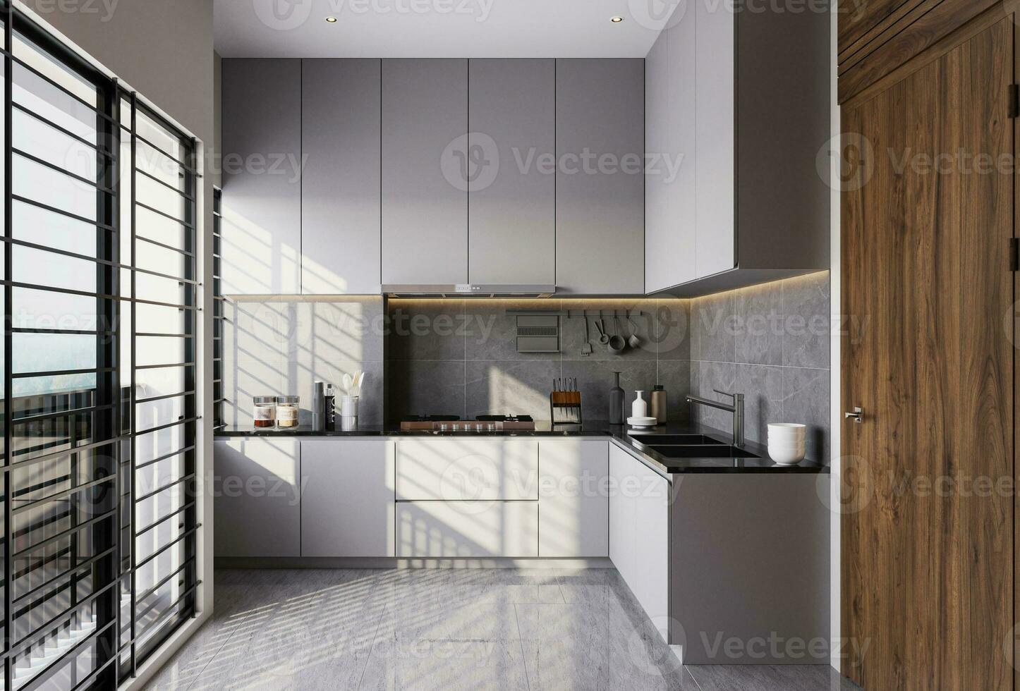 Creating a Luxurious and Contemporary Kitchen That's Timeless 3D rendering photo