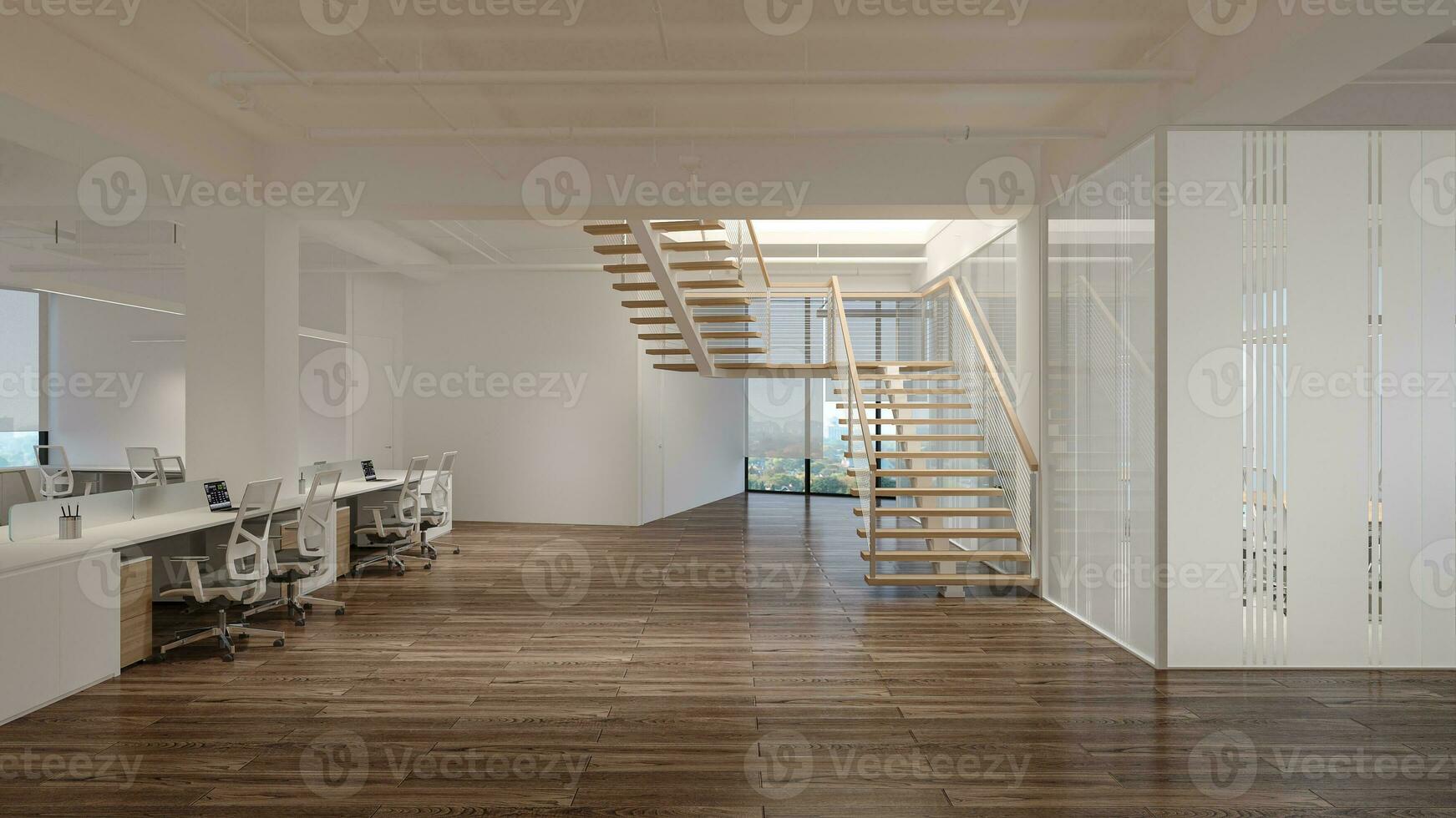 office space stairs 70 Modern Home Office Design Ideas in 2023 3D rendering photo