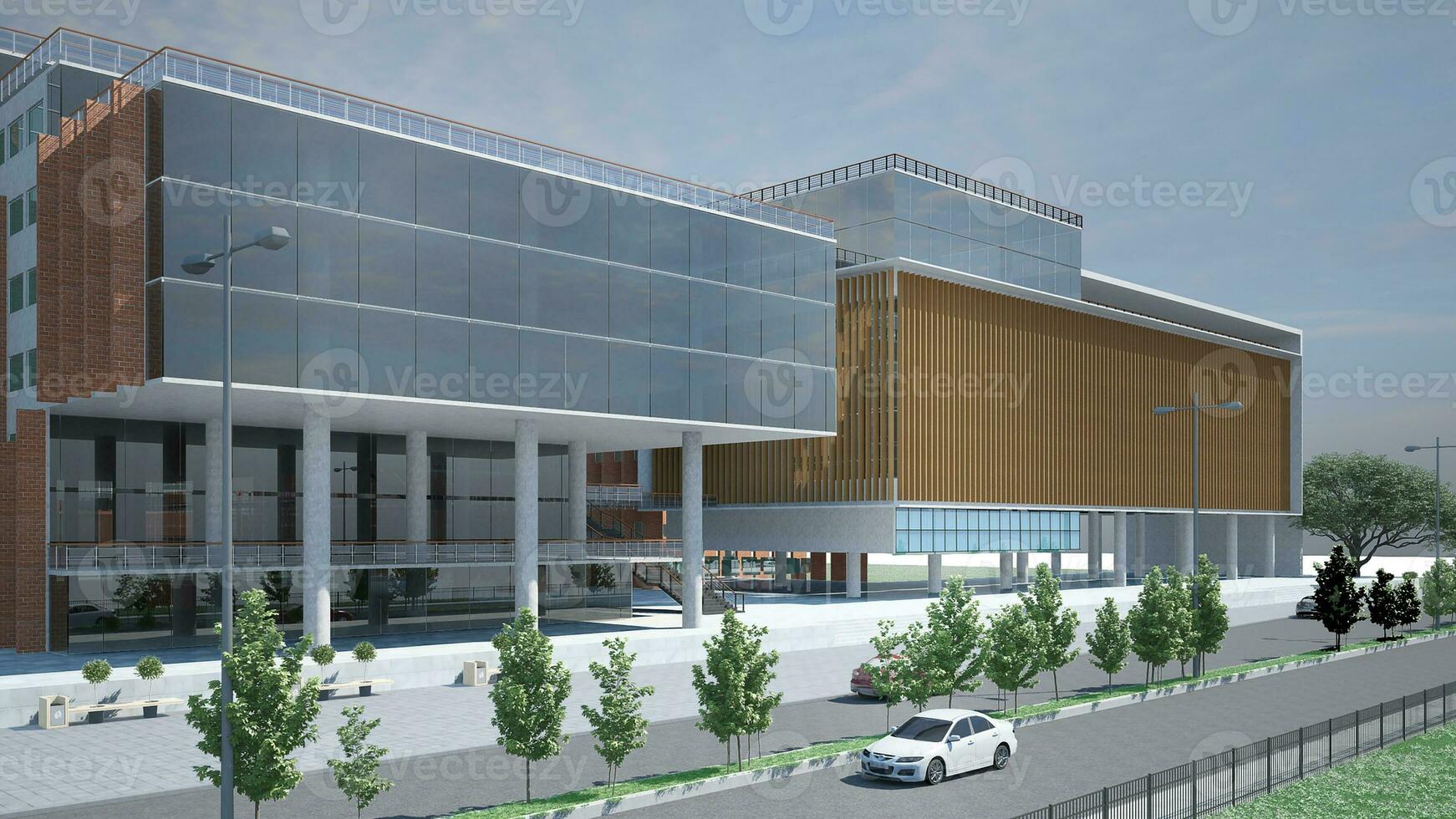 Architectural Excellence Transforming University Campuses with Striking Exterior and Interior Designs 3D rendering photo