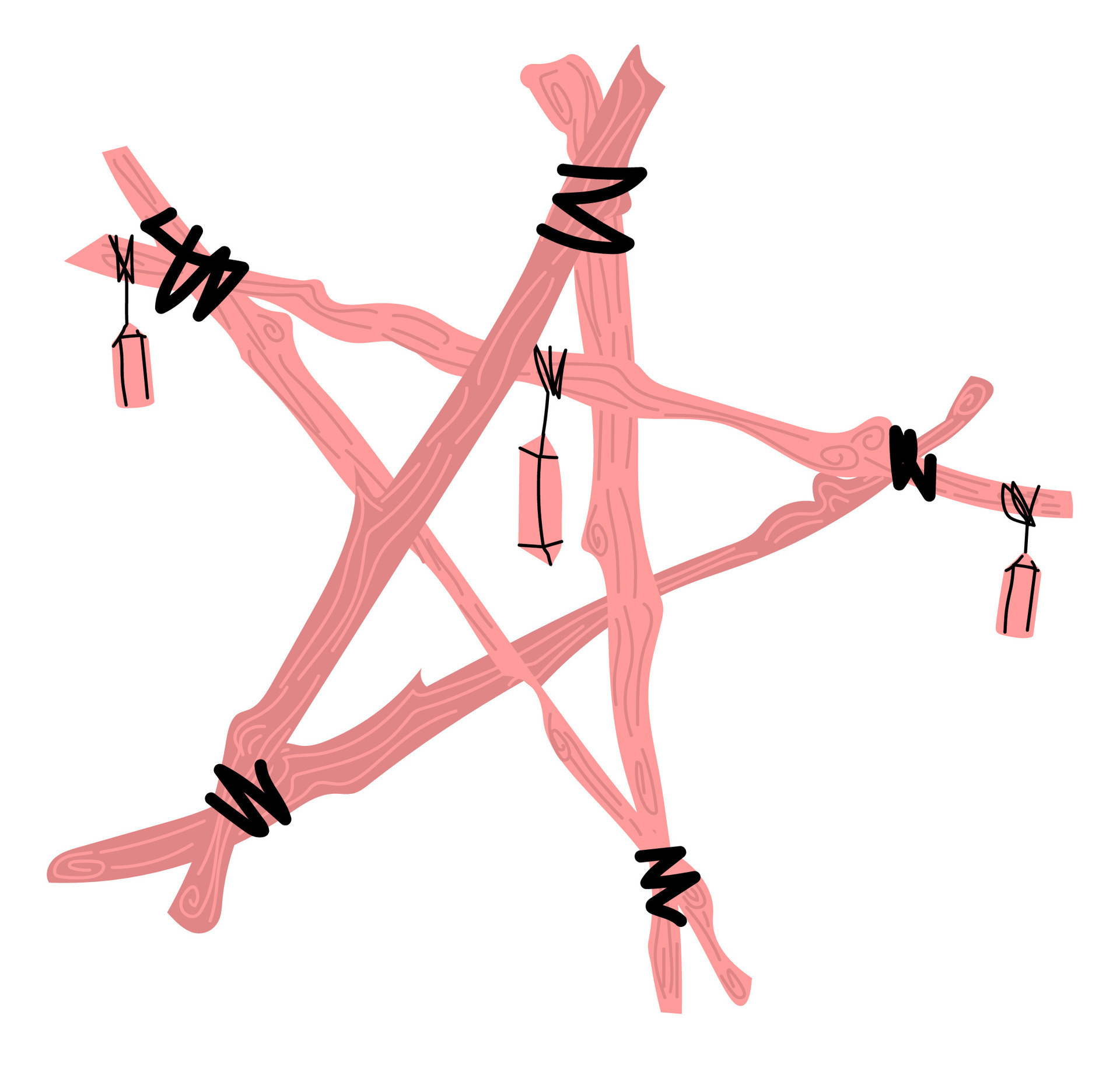 pink wooden pagan pentagram with crystals. 30816480 Vector Art at Vecteezy