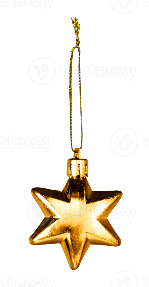 hanging golden Christmas light isolated png