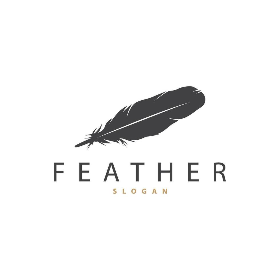 Feather Logo Design Minimalist Vector Template