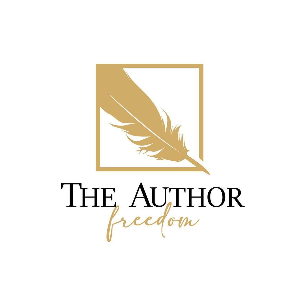 Feather Logo Design Minimalist Vector Template