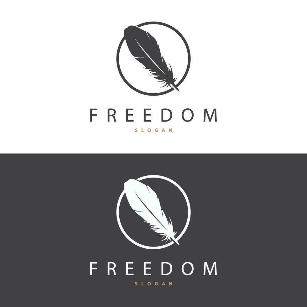 Feather Logo Design Minimalist Vector Template