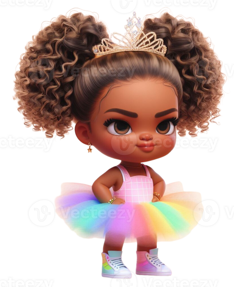 Ballerina TuTu Princess Inspired Toddler AI Generated png