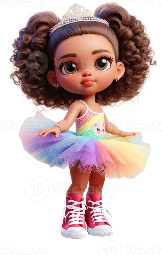 Ballerina TuTu Princess Inspired Toddler AI Generated png