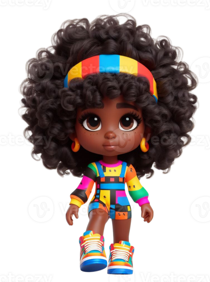 Vivid 80's Inspired Kids AI Generated png