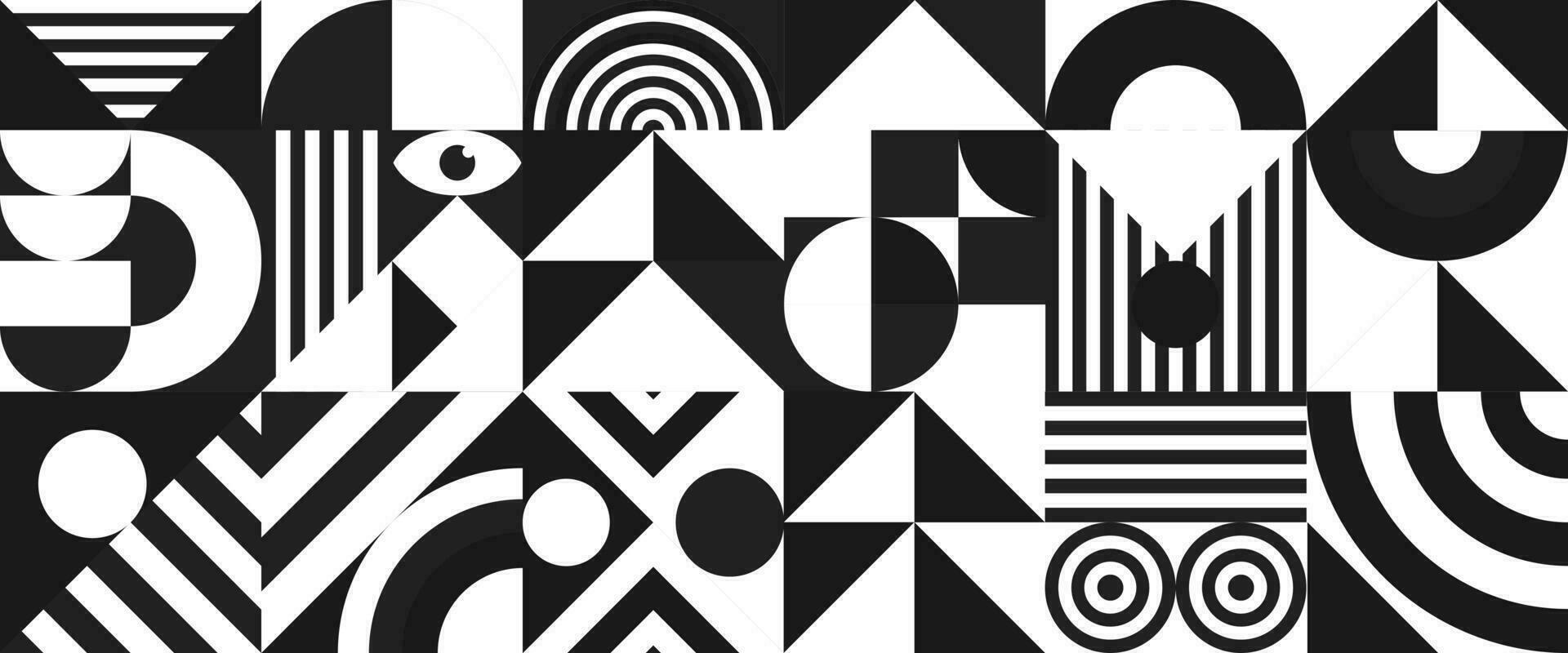 Bauhaus pattern minimal 20s geometric style vector