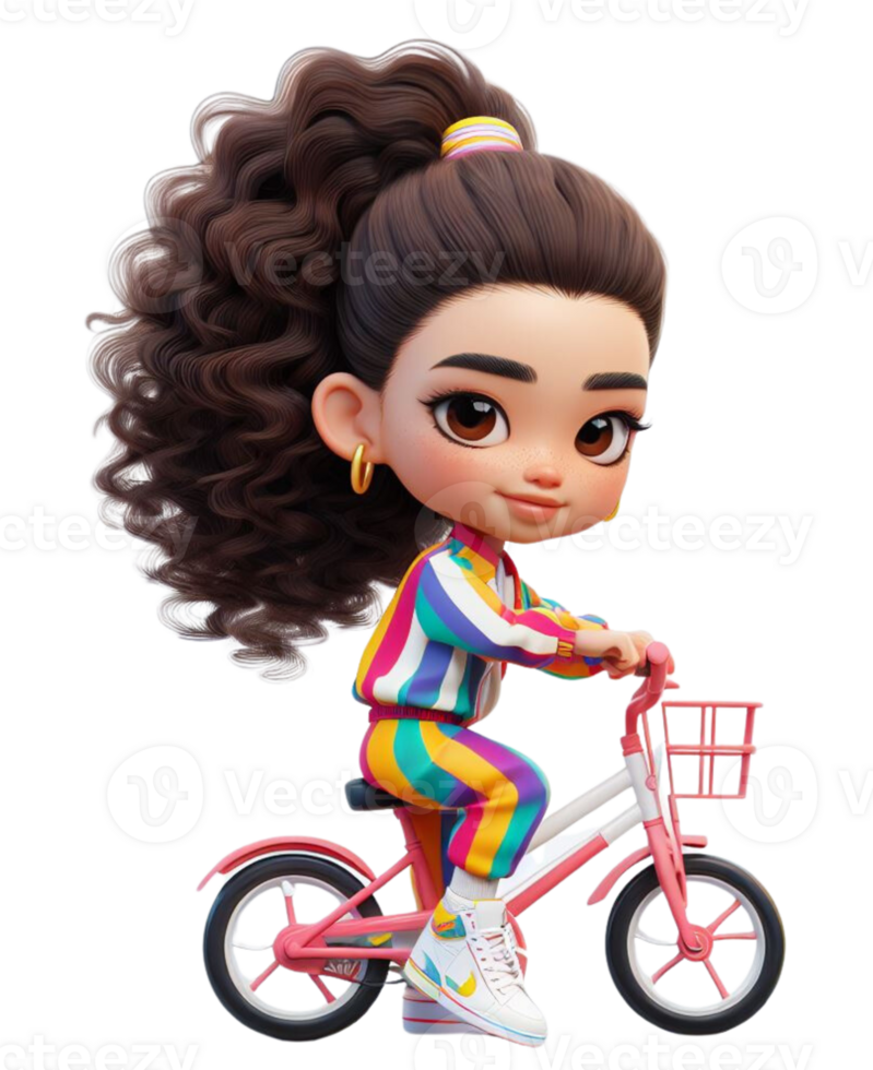 Vivid 80's Inspired Kids AI Generated png