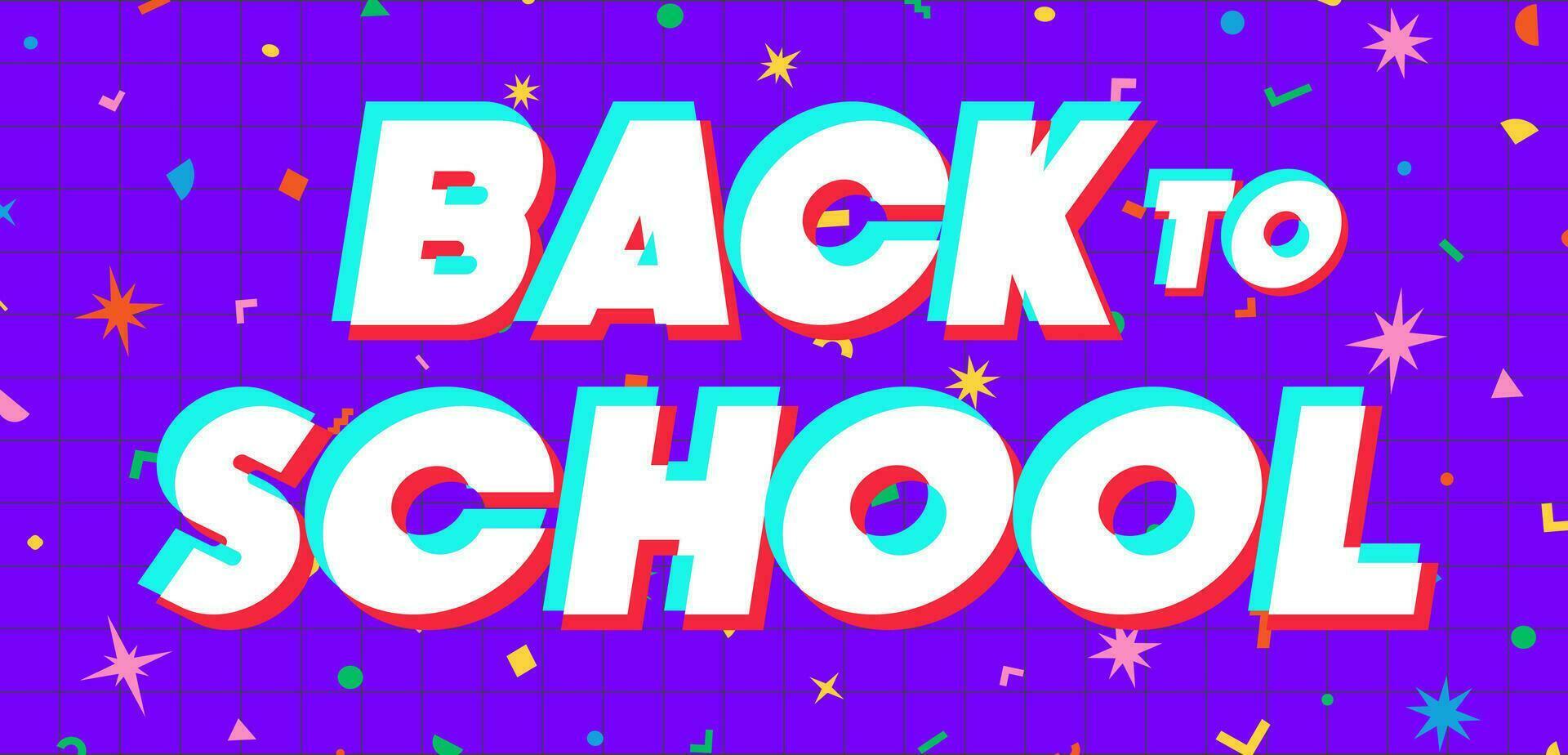 Back to school banner modern typography cute style vector