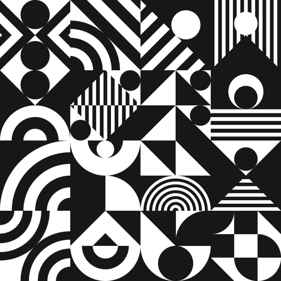 Bauhaus pattern minimal 20s geometric style vector