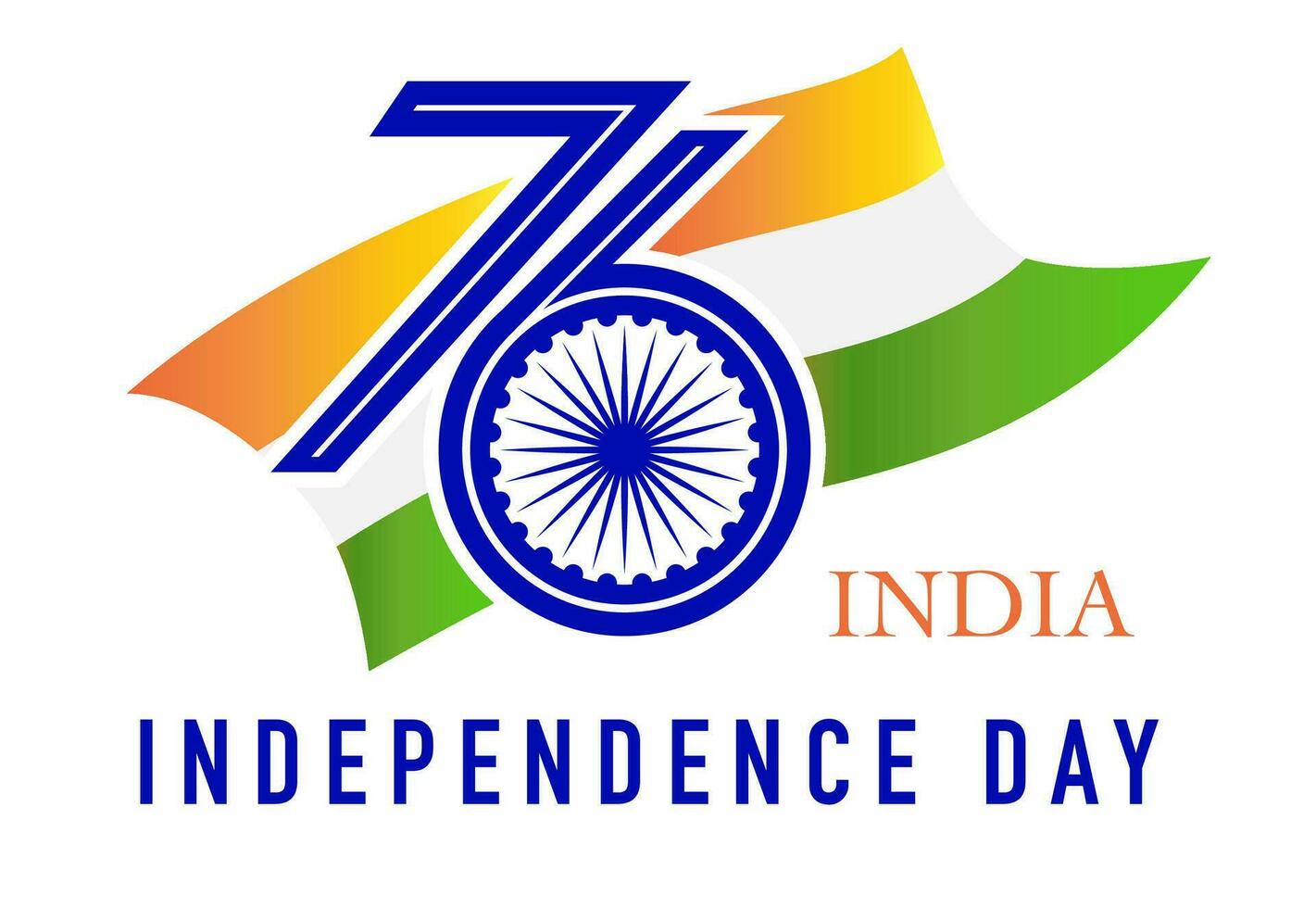 Indian Independence day card with national flag vector