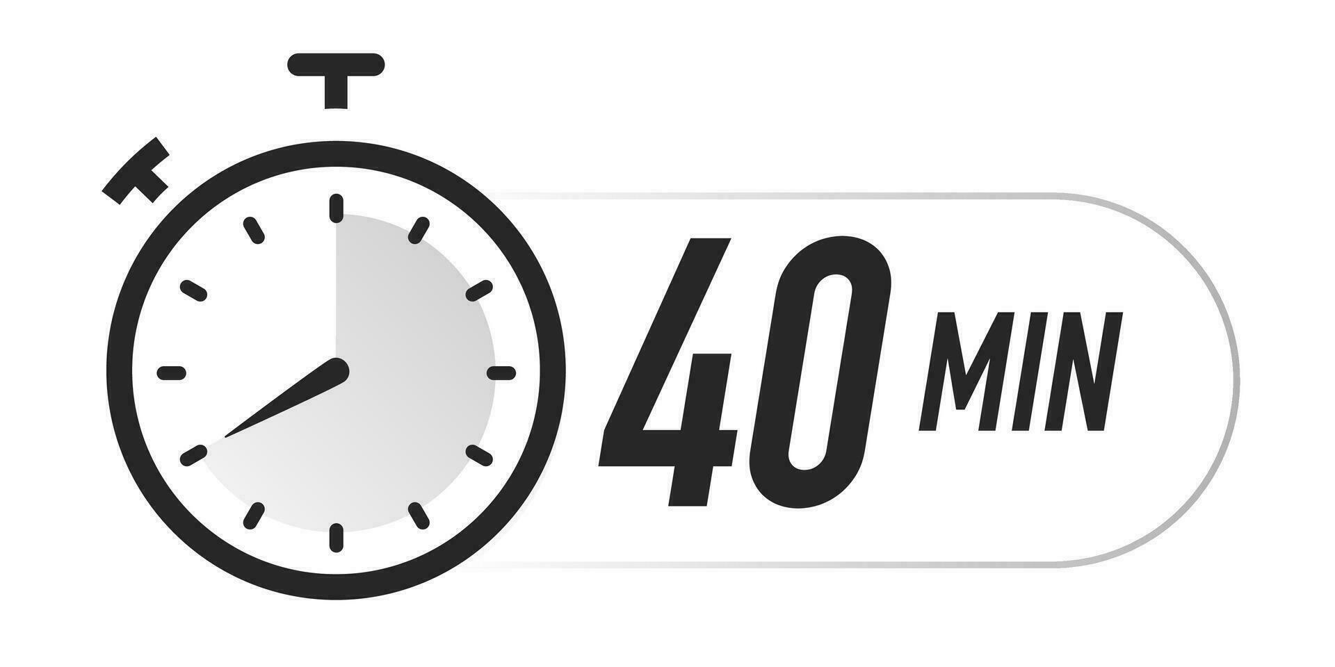 Timer icon 40 minutes vector black color