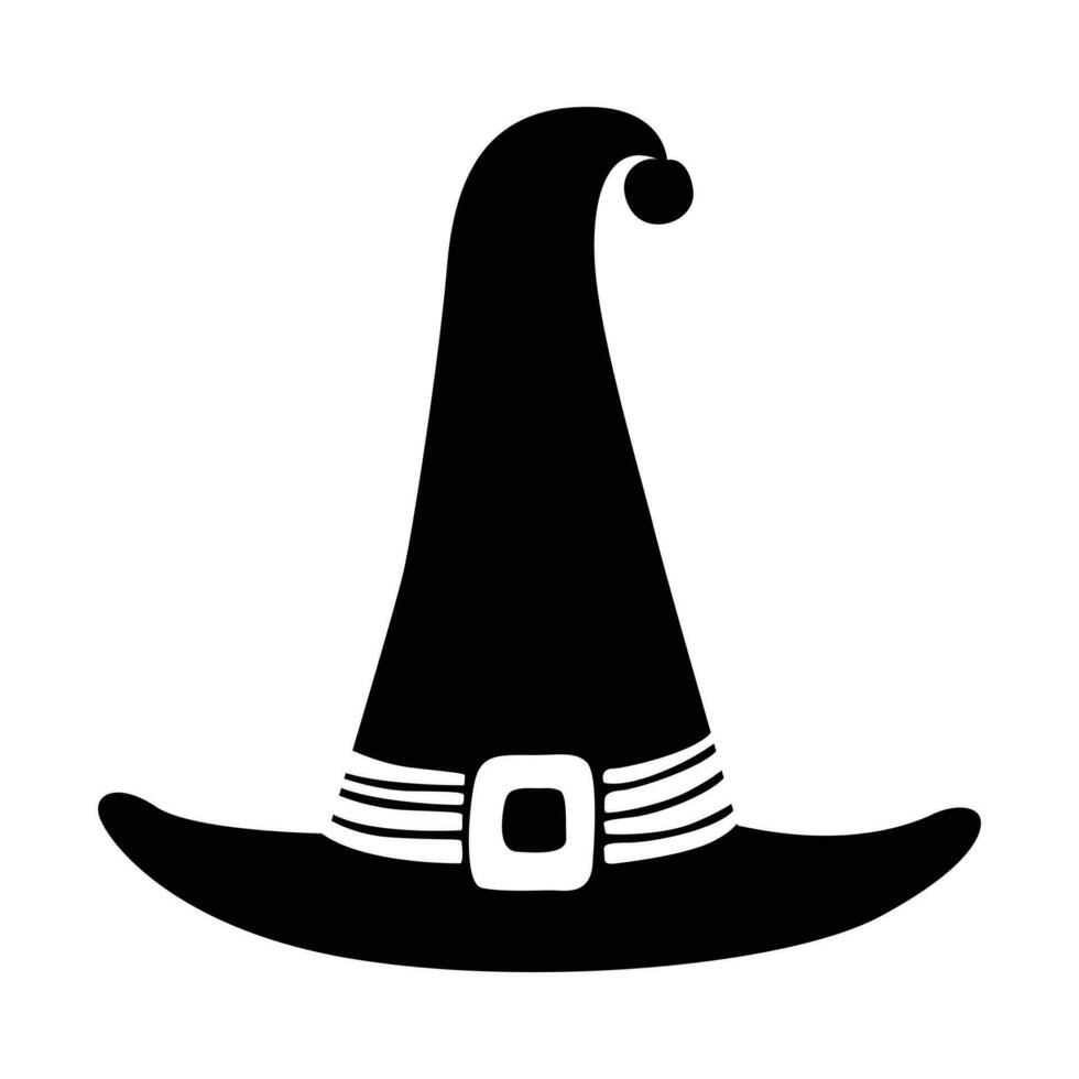 elevar tu Víspera de Todos los Santos diseños con bruja sombrero icono un fascinante símbolo de escalofriante divertido vector