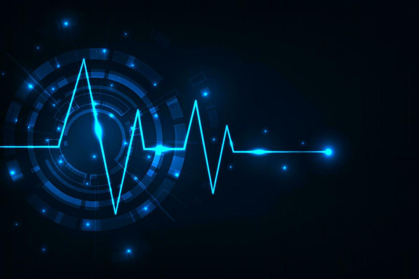 Vector heart wave technology technology digital medical background.