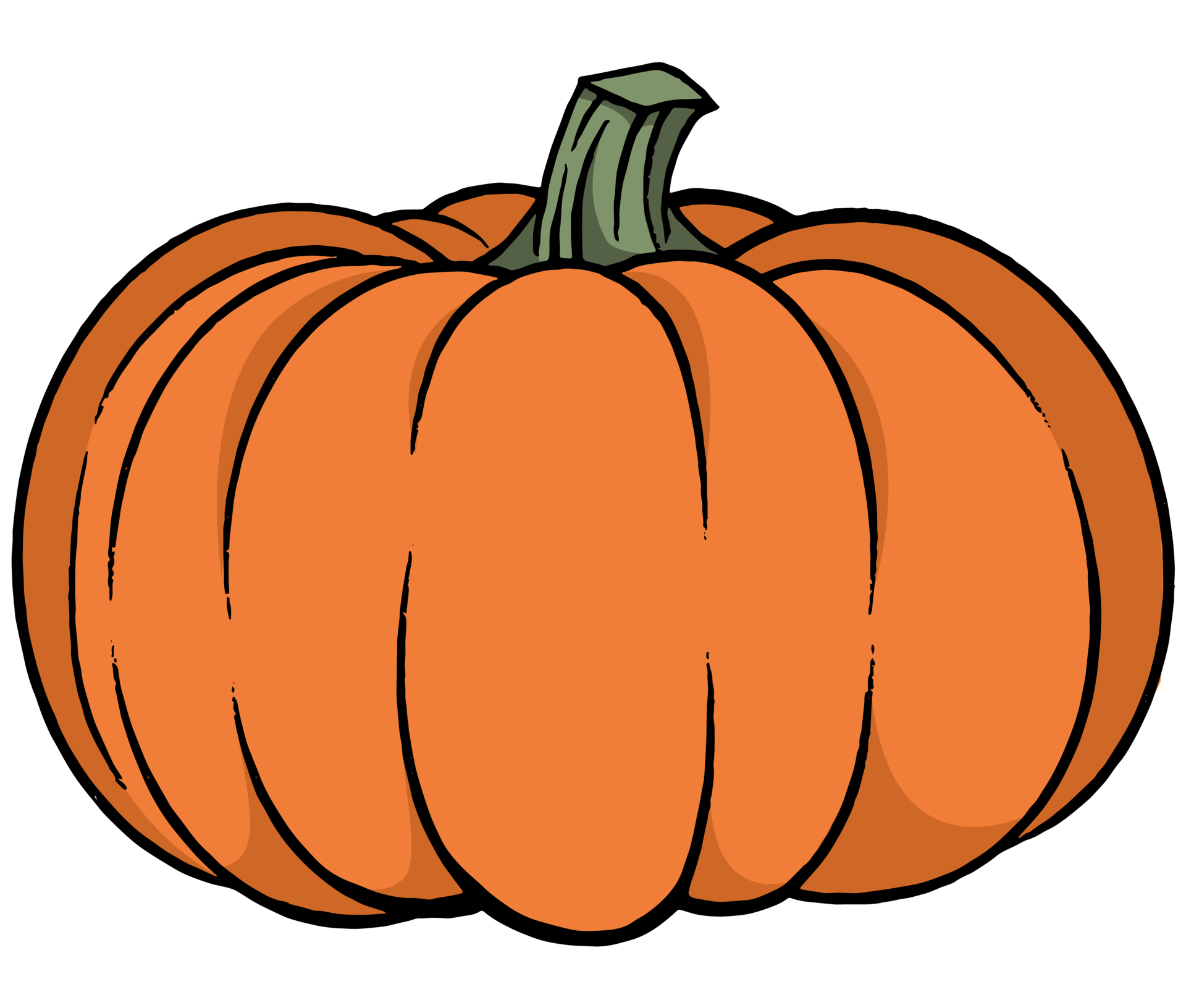 Pumpkin in hand drawing brush style isolated on transparent PNG ...