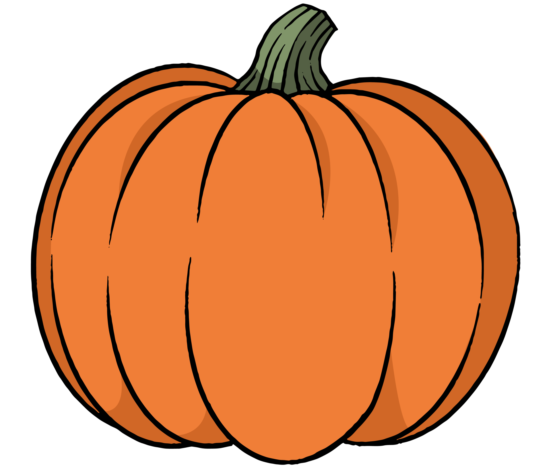 Pumpkin hand drawing brush style isolated on transparent PNG. Perfect ...