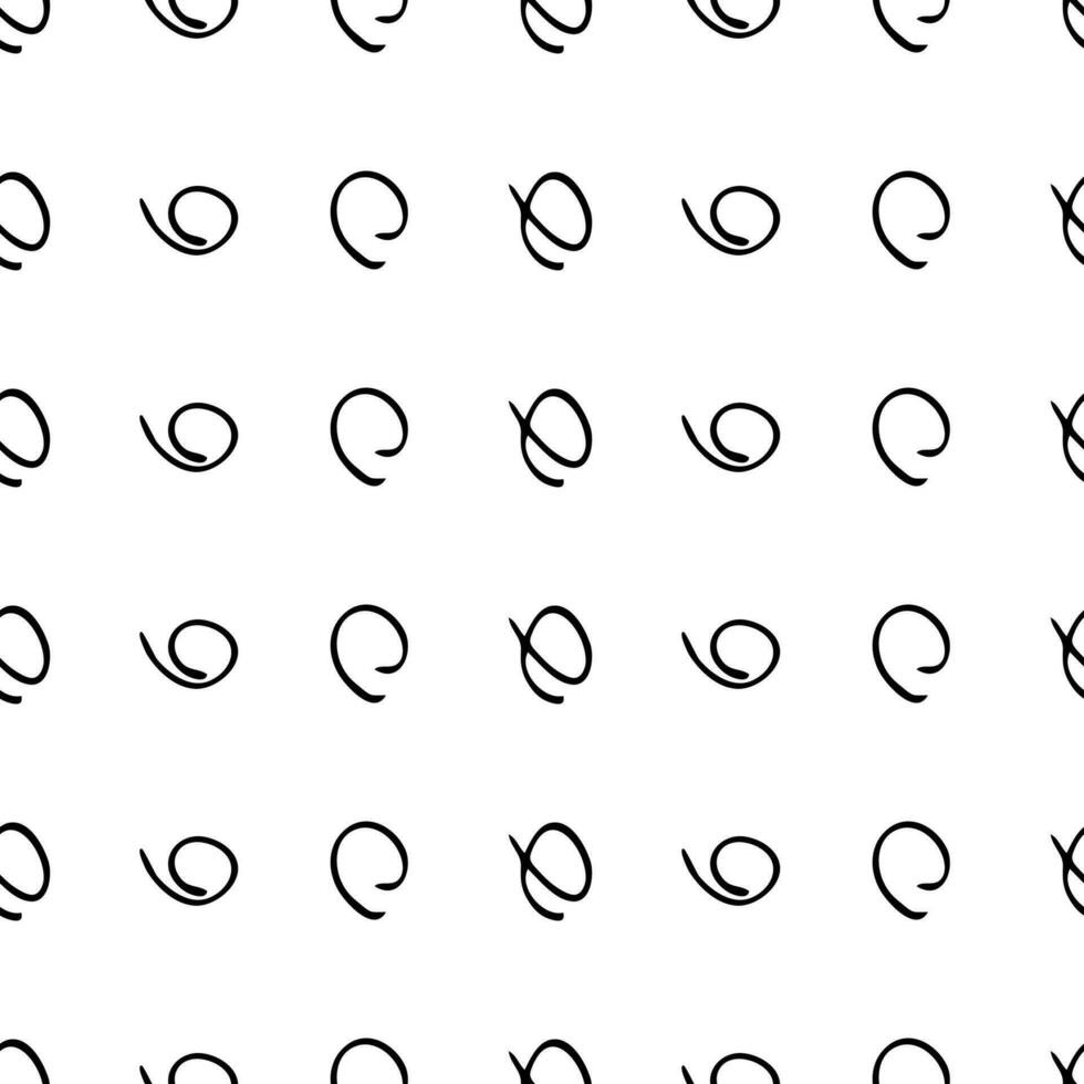 Seamless pattern with sketch round squiggle vector