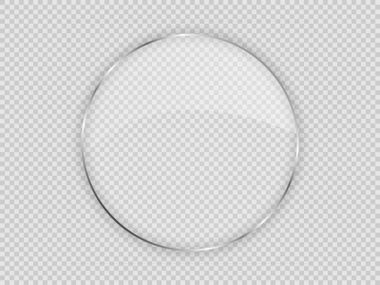 Glass plate in circle frame vector