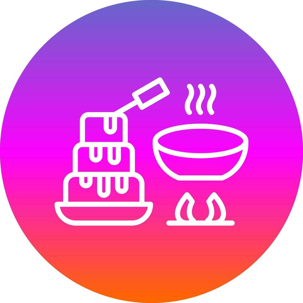 chocolate fondue vector icono diseño