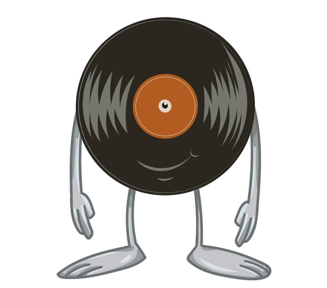 Retro Happy Vinyl Vector Art Illustration cartoon