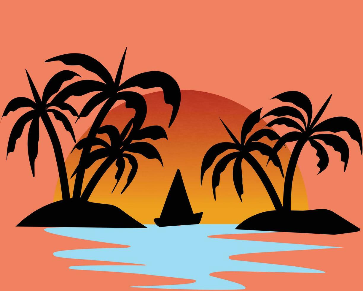 sunsets illustration design vector