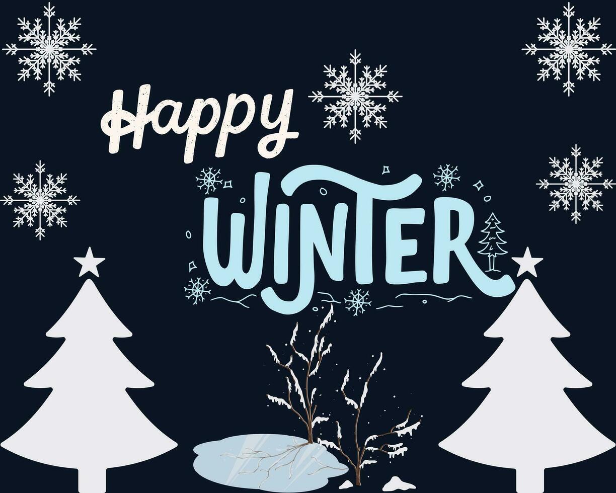 Happy winter illustration vector