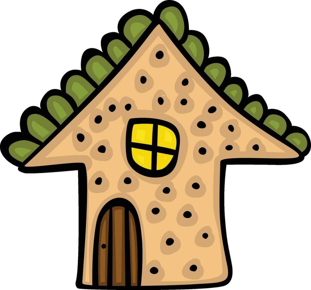 Funny house icon drawing style vector