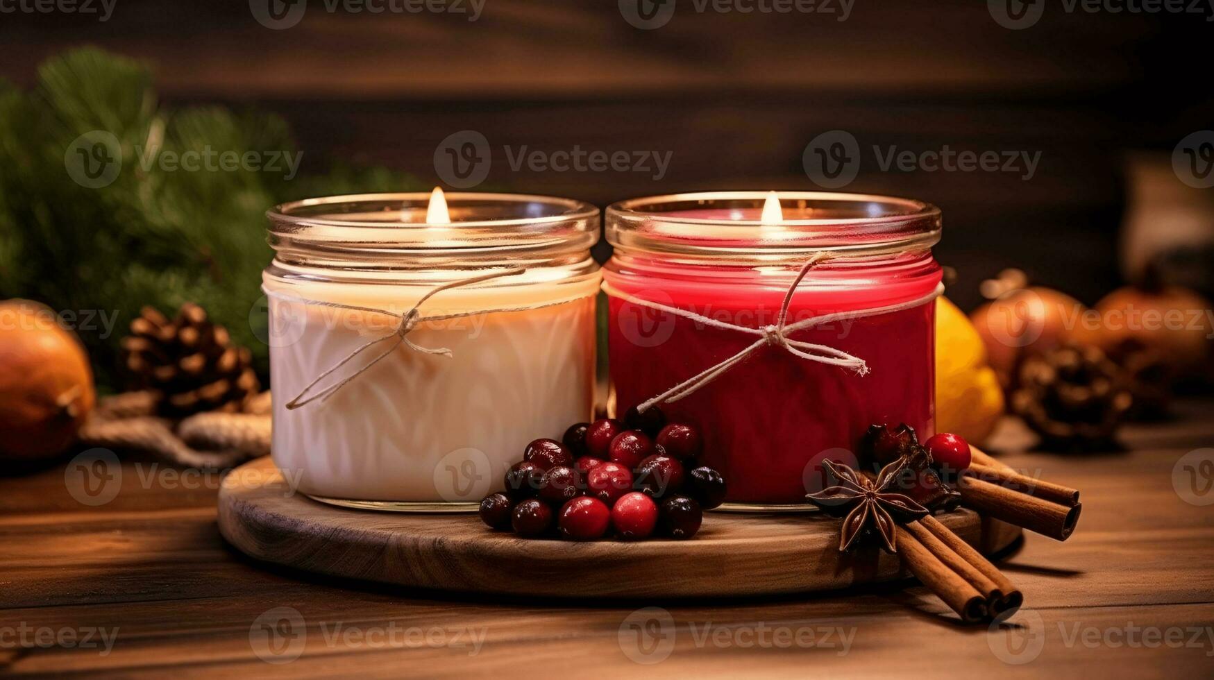 ai generative Cozy Fall Ambiance with Handmade Soy Candles photo