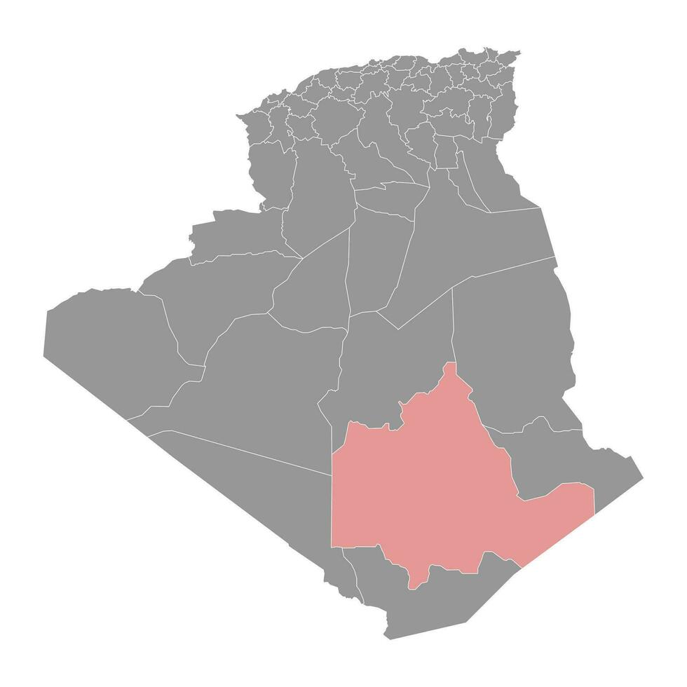 tamanrasset provincia mapa, administrativo división de Argelia vector