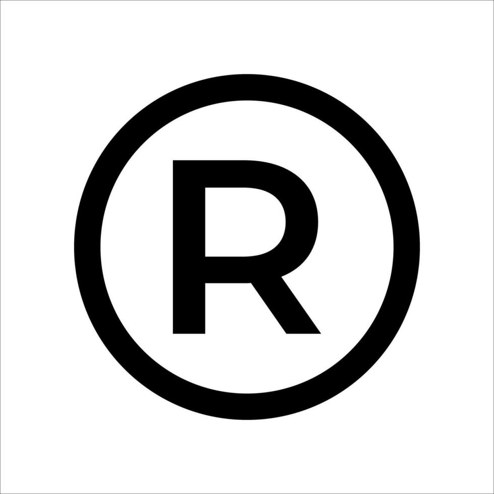 Registered trademark symbol icon vector