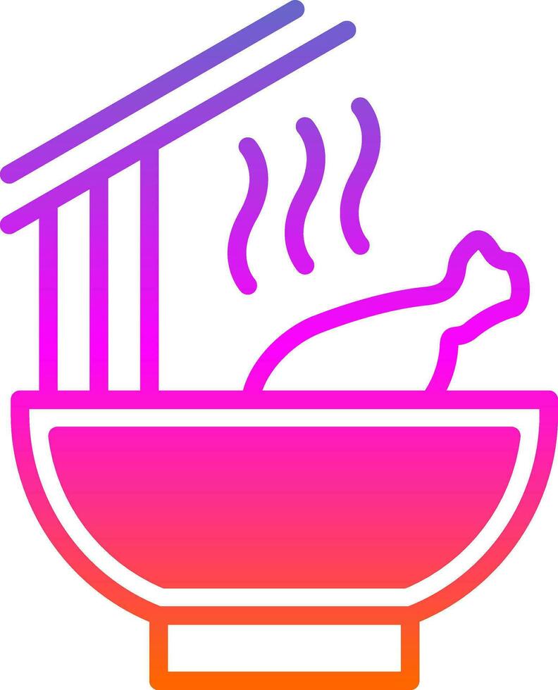 Chicken Noodle Soup Vector Icon Design