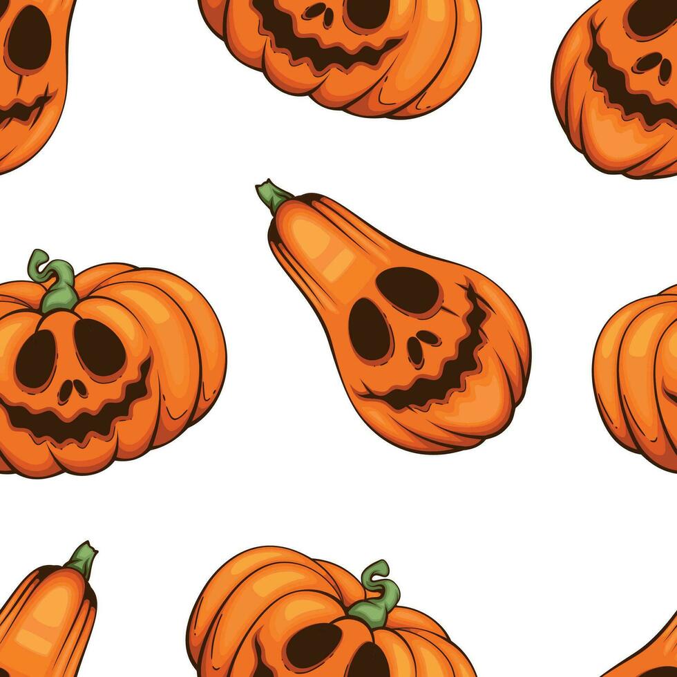 Halloween Pattern design, Scary Pumpkin Evil Background. Spooky Halloween Background with Pumpkins with Scary Faces, Evil Pumpkins Background vector