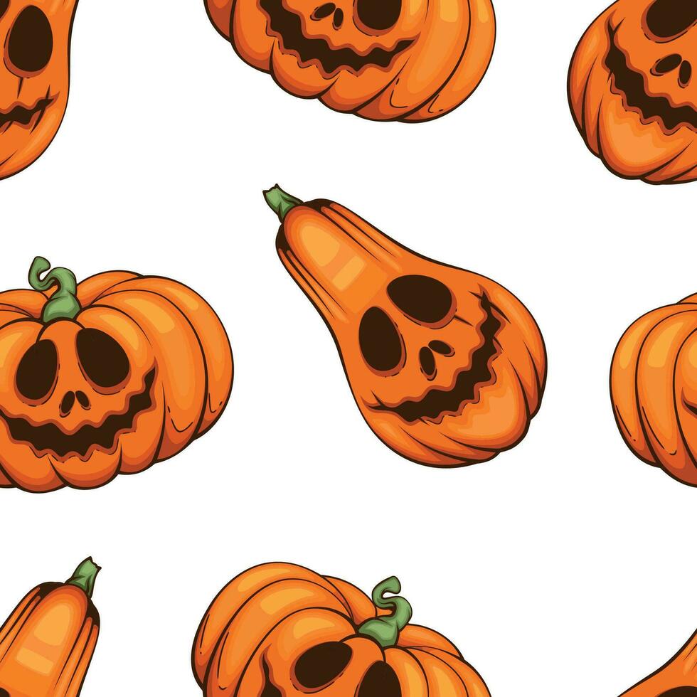 Víspera de Todos los Santos modelo diseño, de miedo calabaza mal antecedentes. escalofriante Víspera de Todos los Santos antecedentes con calabazas con de miedo caras, mal calabazas antecedentes vector