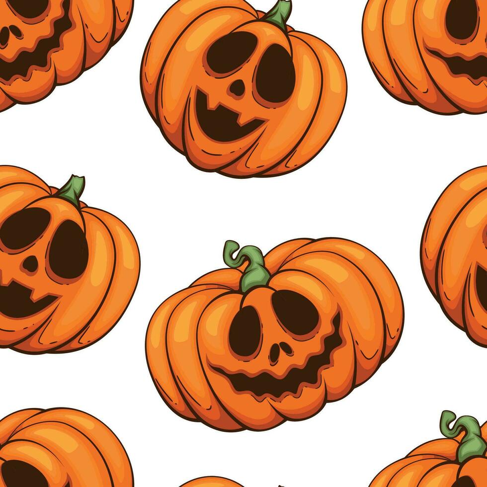 Halloween Pattern design, Scary Pumpkin Evil Background. Spooky Halloween Background with Pumpkins with Scary Faces, Evil Pumpkins Background vector