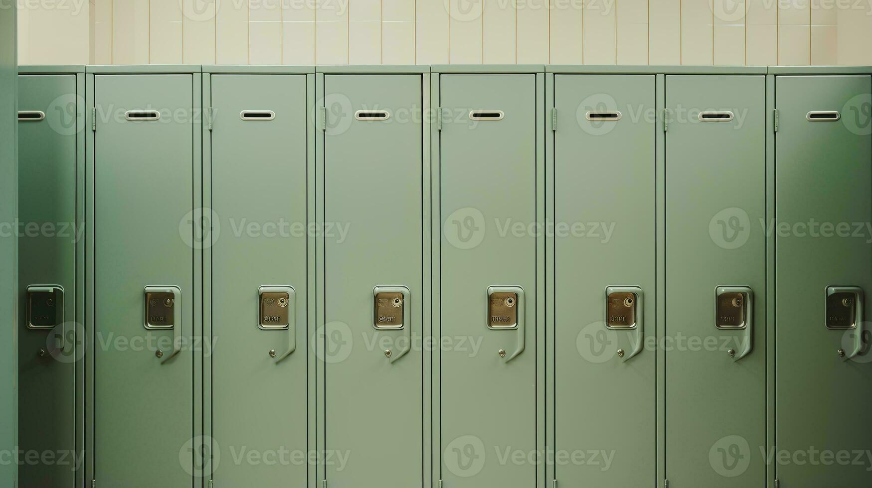 Generative AI, Row of high school lockers in the hallway, locker room photo