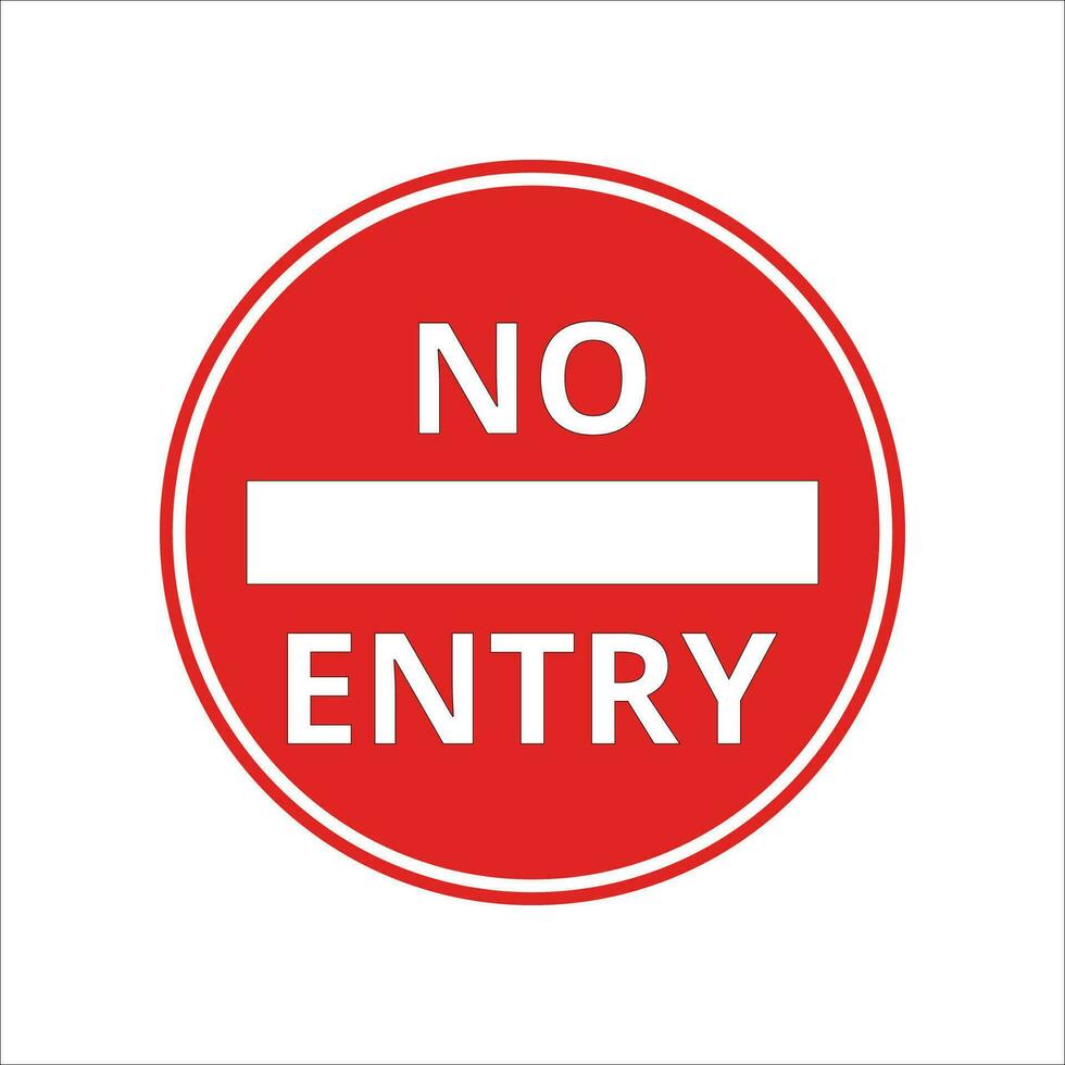 No entry sign vector isolated on white background