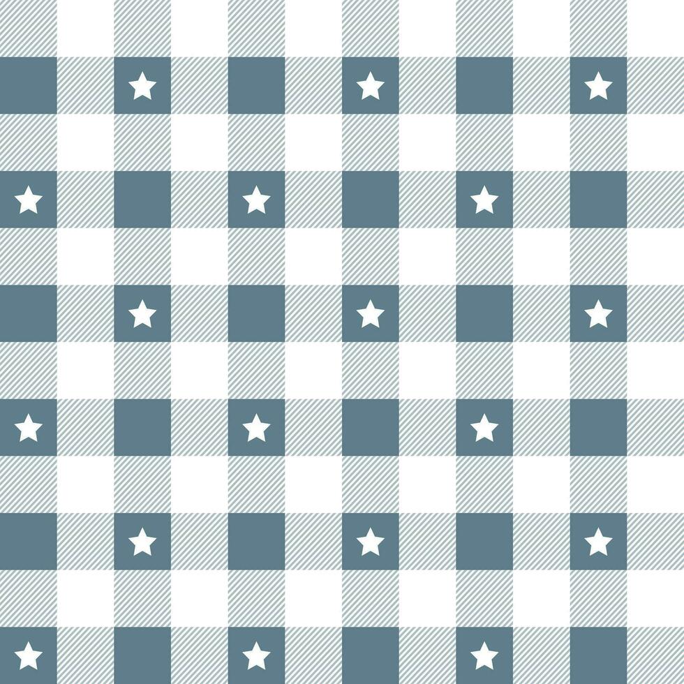 Grey plaid pattern with star background. plaid pattern background. plaid background. Seamless pattern. for backdrop, decoration, gift wrapping, gingham tablecloth, blanket, tartan. vector