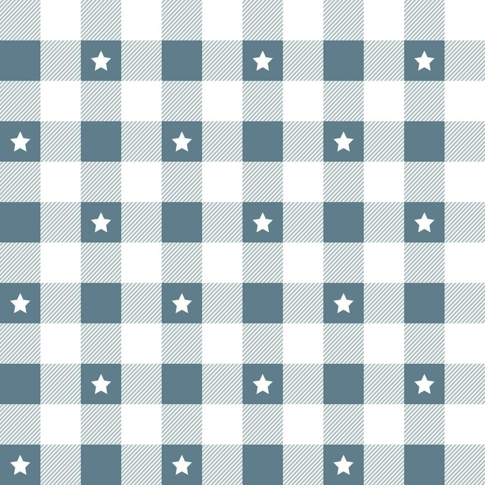 Grey plaid pattern with star background. plaid pattern background. plaid background. Seamless pattern. for backdrop, decoration, gift wrapping, gingham tablecloth, blanket, tartan. vector